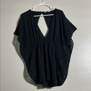 Victoria’s Secret Black Crochet Detail Kaftan